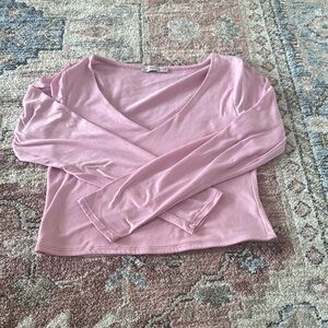 Pink V-Neck Women's Top